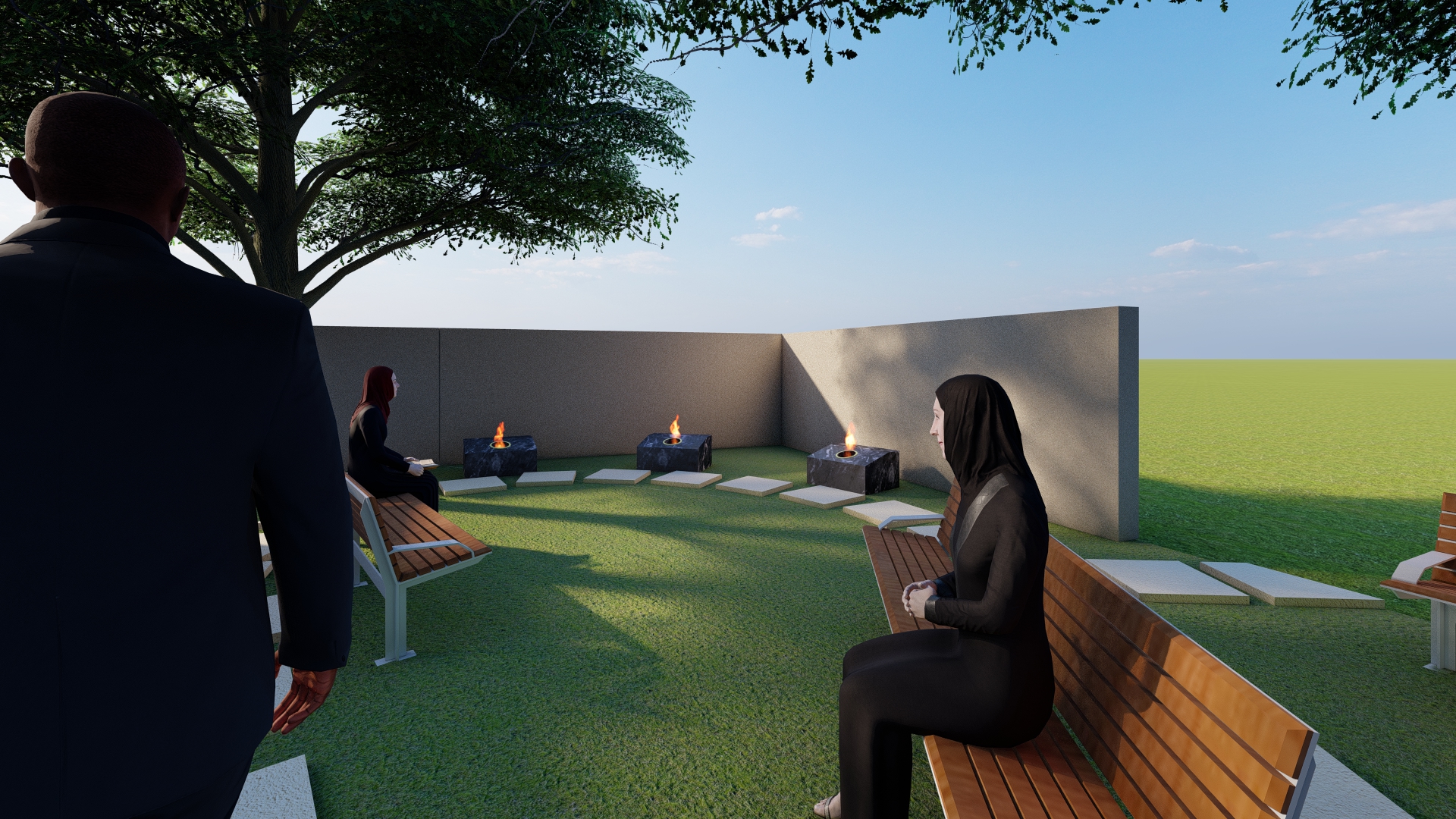 Close-up of memorial feature